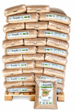 Burpellet de madera en palets de 72 sacos de 15kg